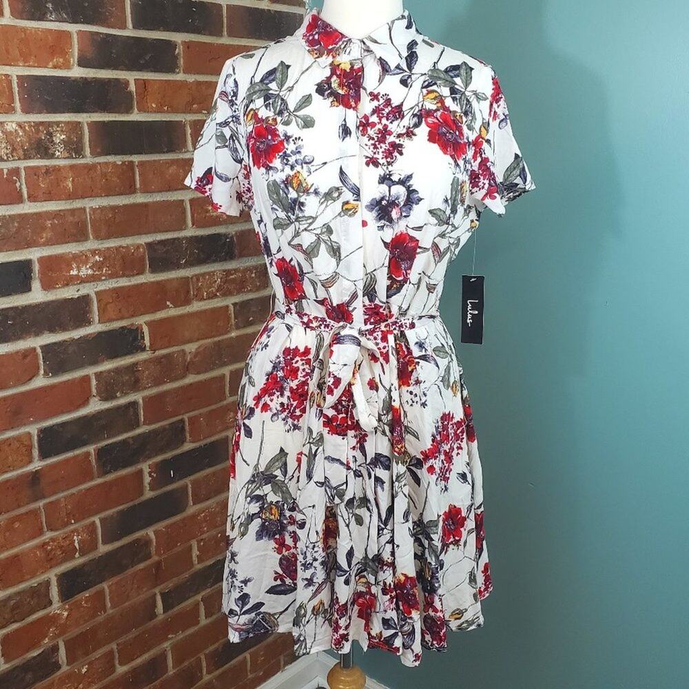 Lulus Just Fleur You White Floral Print Dress